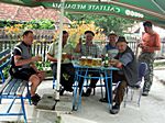 Biergarten auf dem Lande. 